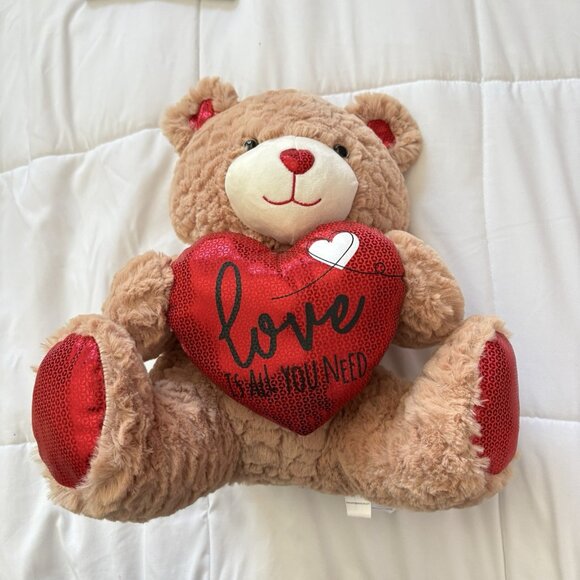 Unbranded Other - Love Is All You Need Teddy Bear Valentines Day Stuffed Animal Plush Heart Red